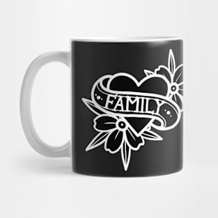 Family tattoo style design inverse Mug